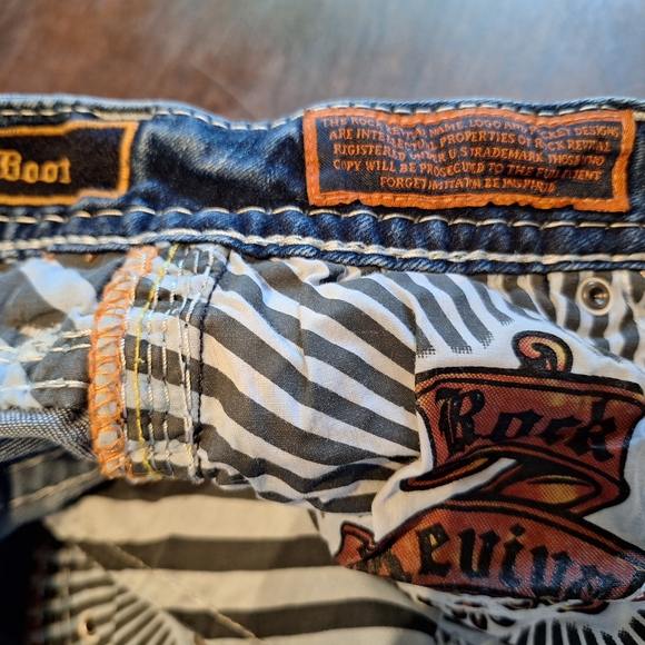 Rock Revival Kaylla Blue Boot Cut Embellished Jeans Size 2 Very Good Condition - Picture 7 of 7